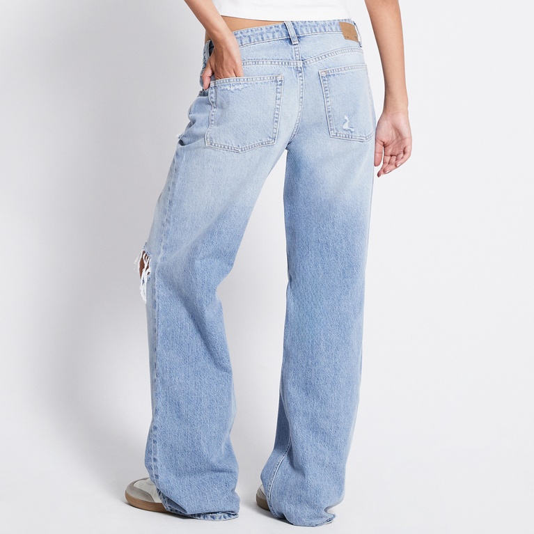 Low waist wide jeans "Low Rider"  Light heavy worn